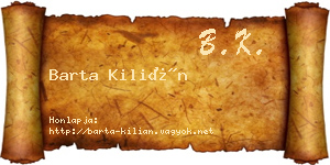 Barta Kilián névjegykártya